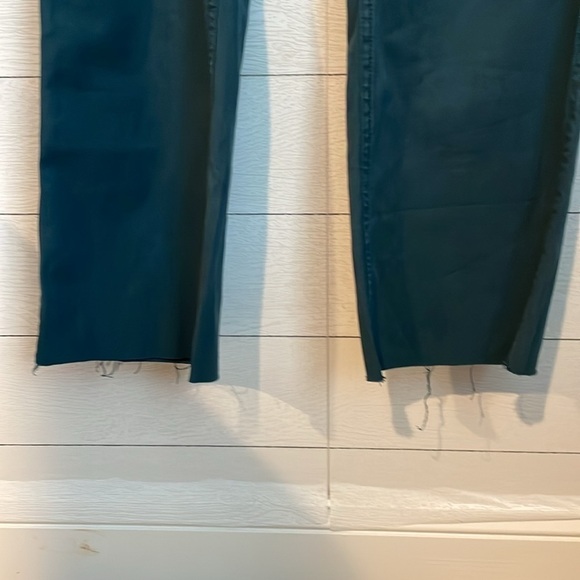 Pilcro Women's the Yaya Mid rise crop flare distressed hem turquoise sz 33T NWT - Picture 4 of 16
